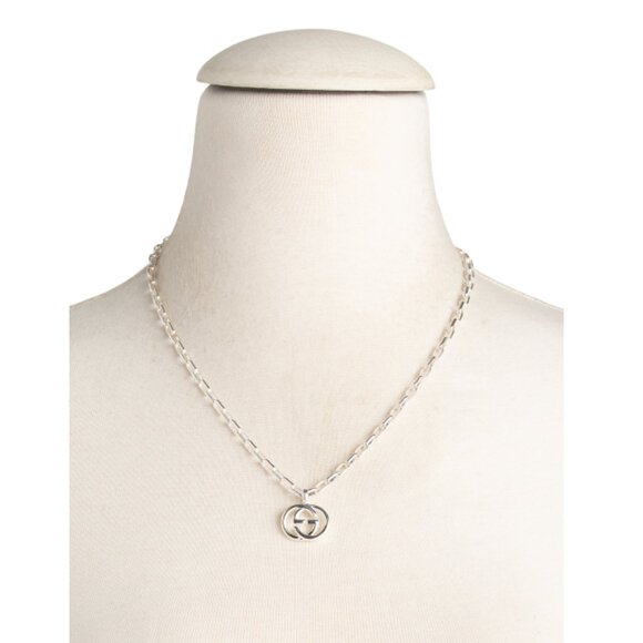 GUCCI Sterling Silver Made In Italy Sterling Silver Interlocking Necklace - Picture 2 of 2